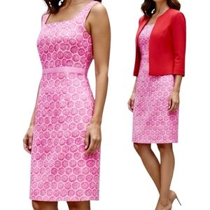 Fresh Produce Empire Dress Pink Orange/Slice Print Sleeveless Square Neck Sz 4